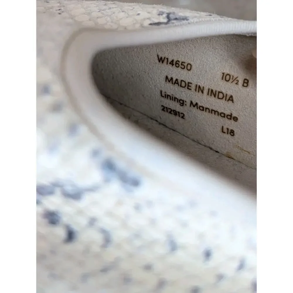 Cole Haan Cloudfeel Espadrille Ivory Grey Snakeskin Print Size 10.5 Women's